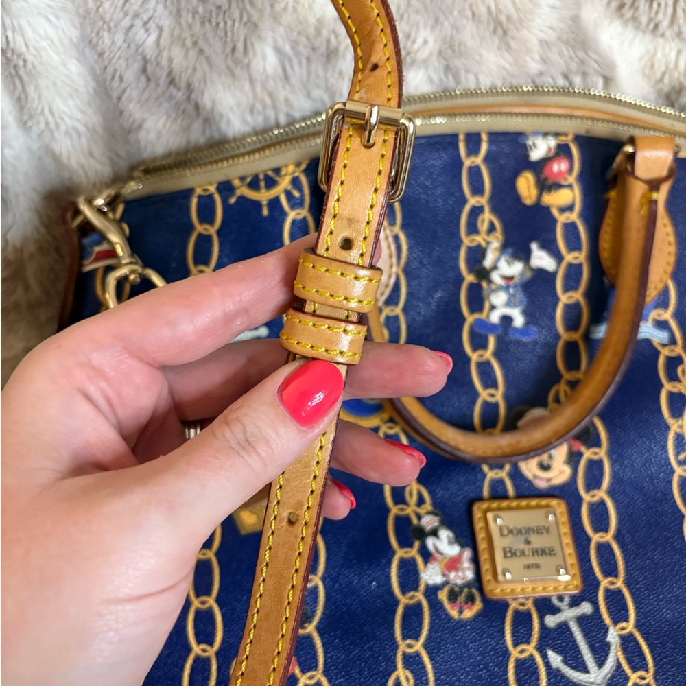 Disney Dooney & Bourke Cruise Line Exclusive- Navy Nautical Dome Satchel - Picture 7 of 14